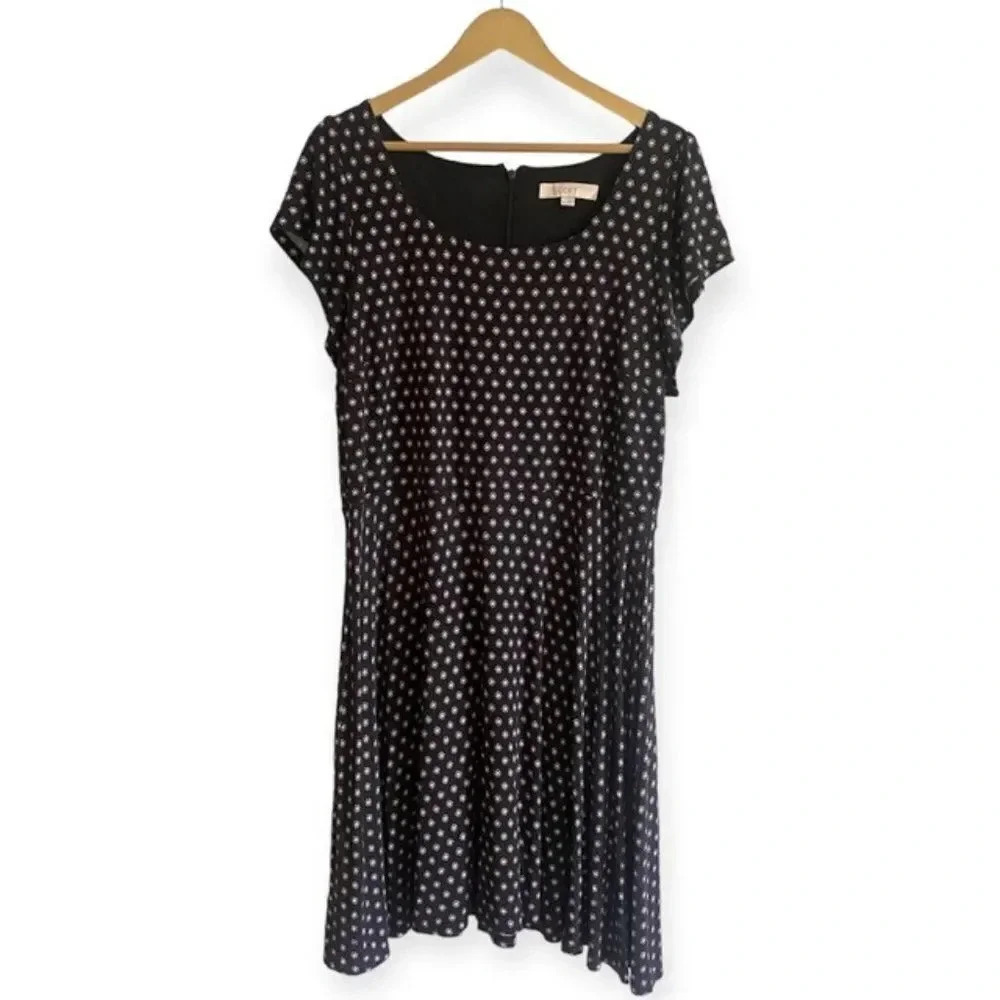 loft a line dress | Dresses | Ann Taylor Loft Floral Square back Appliqué Vintage Long Sleeve Button Size:L/XL